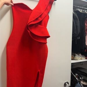 Red One-Shoulder Dress
